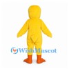 Chick Mascot Costume in Yellow with Blue Eyes and Orange Feet