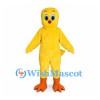 Chick Mascot Costume in Yellow with Blue Eyes and Orange Feet