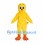 Chick Mascot Costume in Yellow with Blue Eyes and Orange Feet