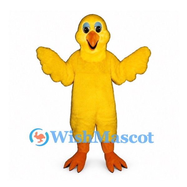 Chick Mascot Costume in Yellow with Outstretched Wings