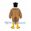 Pheasant Mascot Costume with Brown Feather Pattern and Green Head