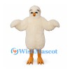 Chick Mascot Costume in Cream with Small Wings and Orange Feet
