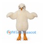 Chick Mascot Costume in Cream with Small Wings and Orange Feet