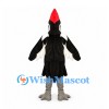 Woodpecker Mascot Costume in Black and White with Red Crest
