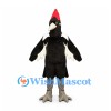 Woodpecker Mascot Costume in Black and White with Red Crest