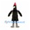 Woodpecker Mascot Costume in Black and White with Red Crest