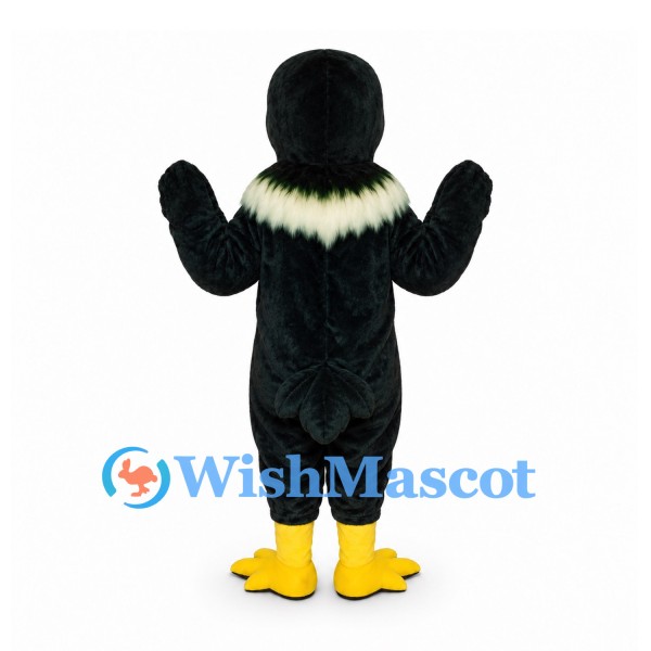 Bird Mascot Costume in Dark Green with Cream Neck Ruff