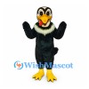 Bird Mascot Costume in Dark Green with Cream Neck Ruff