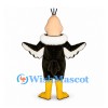 Vulture Mascot Costume with Bald Pink Head and White Neck Ruff