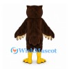 Owl Mascot Costume in Dark Brown with White Eye Rings