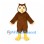 Owl Mascot Costume in Brown with Cream Face and Yellow Feet