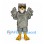 Owl Mascot Costume in Gray with Feathered Wings and White Face