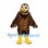 Owl Mascot Costume in Mottled Brown with Yellow Beak and Feet