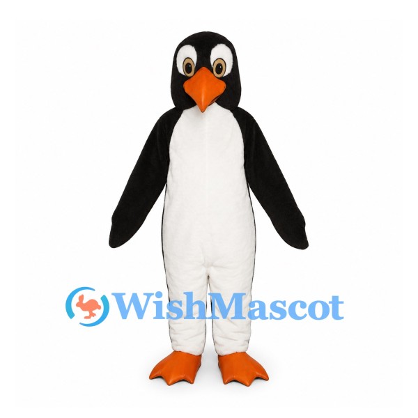 Penguin Mascot Costume in Black and White with Orange Beak