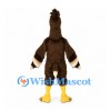 Bird Mascot Costume in Brown with Tall Crest and Yellow Beak