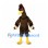 Bird Mascot Costume in Brown with Tall Crest and Yellow Beak