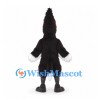 Woodpecker Mascot Costume in Black with White Belly and Tall Crest