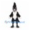 Woodpecker Mascot Costume in Black with White Belly and Tall Crest