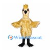 Cockatoo Mascot Costume in Gold and Cream with Raised Crest