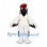 Woodpecker Mascot Costume in White with Black Head and Red Crest