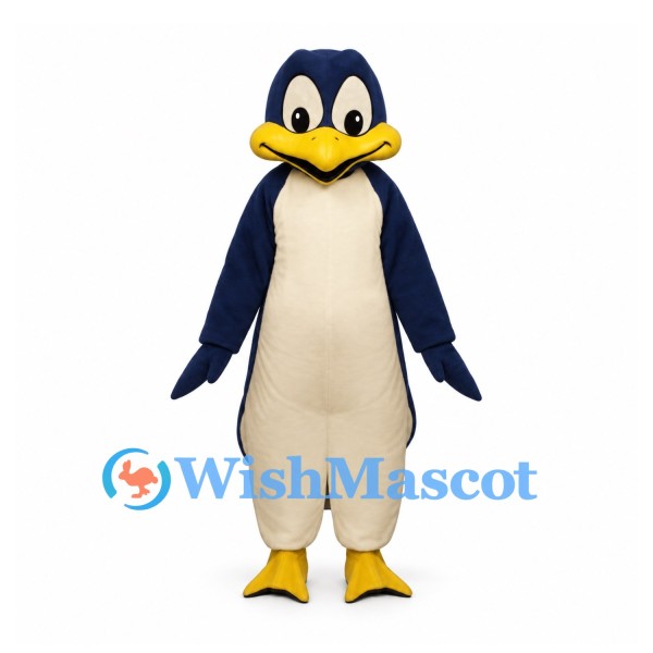 Penguin Mascot Costume in Navy Blue with Cream Belly