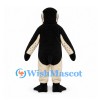 Penguin Mascot Costume in Black and White with Speckled Chest