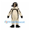 Penguin Mascot Costume in Black and White with Speckled Chest