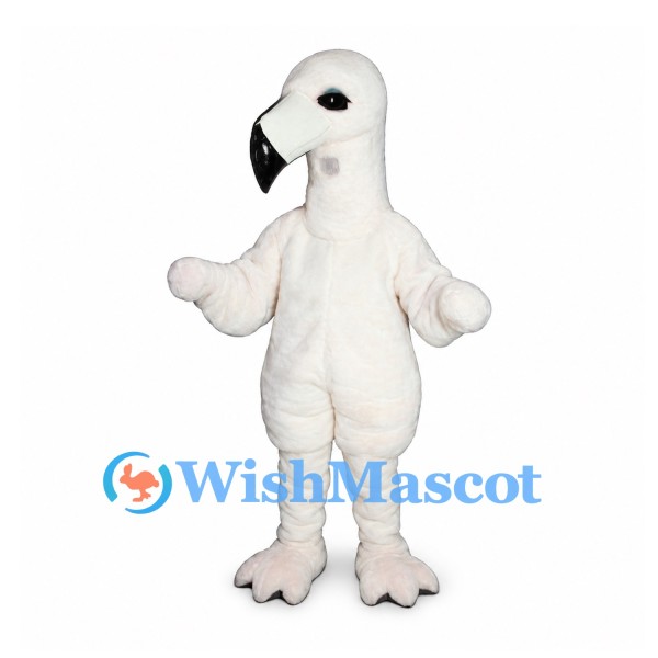 Parrot Mascot Costume in White with Black Beak