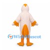 Pelican Mascot Costume in Pale Pink with Long Yellow Bill