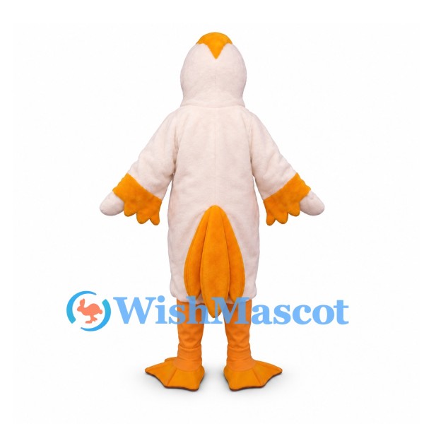 Pelican Mascot Costume in Pale Pink with Long Yellow Bill
