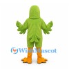Parrot Mascot Costume in Green with Cream Beak and Orange Feet