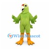 Parrot Mascot Costume in Green with Cream Beak and Orange Feet