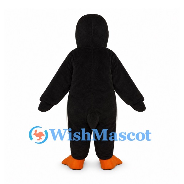 Penguin Mascot Costume in Black and White with Orange Feet