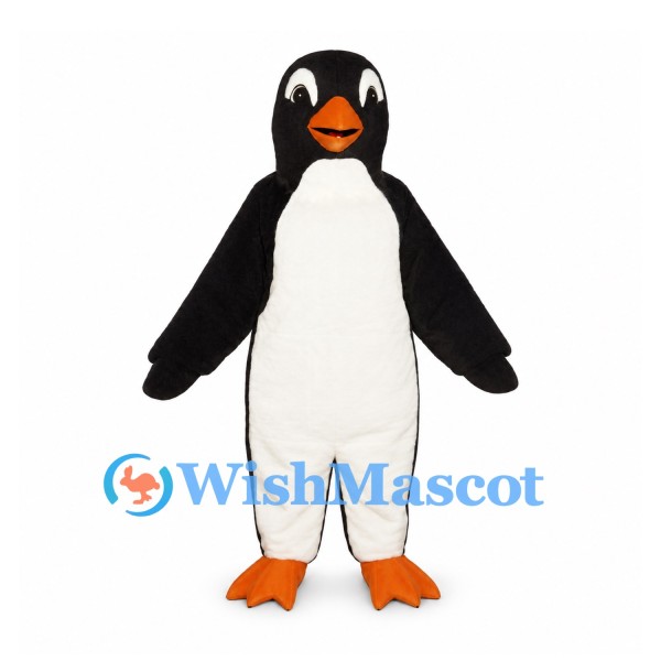 Penguin Mascot Costume in Black and White with Orange Feet