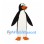 Penguin Mascot Costume with Long Orange Beak and White Belly