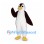 Penguin Mascot Costume in Burgundy and White with Yellow Beak