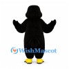 Penguin Mascot Costume in Black with Cream Belly and Yellow Beak