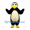 Penguin Mascot Costume in Black with Cream Belly and Yellow Beak