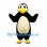 Penguin Mascot Costume in Black with Cream Belly and Yellow Beak