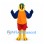 Parrot Mascot Costume with Blue Wings and Orange Belly