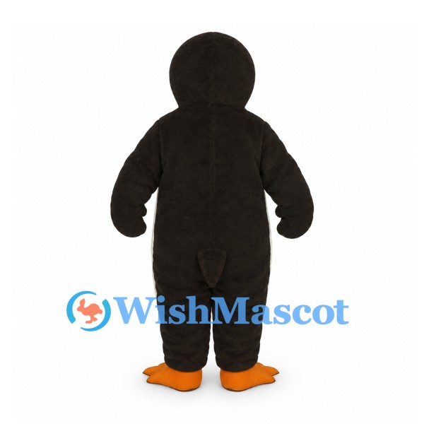 Penguin Mascot Costume in Black with Large White Belly