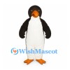 Penguin Mascot Costume in Black with Large White Belly
