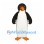 Penguin Mascot Costume in Black with Large White Belly