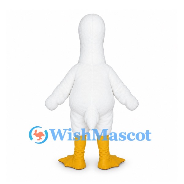 Pelican Mascot Costume in White with Yellow Throat Pouch