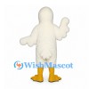 Duck Mascot Costume in Cream with Broad Yellow Bill