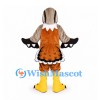 Hawk Mascot Costume with Gray Wings and Orange Chest