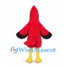 Cardinal Mascot Costume in Red with Long Black Throat Patch