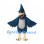 Blue Jay Mascot Costume with Gray Belly and Tall Crest