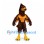 Eagle Mascot Costume in Brown with Muscular Gold Chest