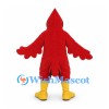 Cardinal Mascot Costume in Red with Yellow Beak and Black Face